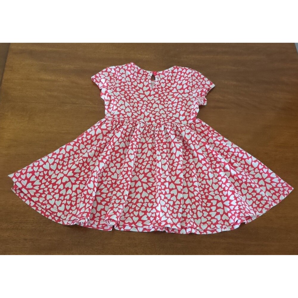 Mini Boden Girl's' Frilly Twirly Dress in Hearts print Red/Pink size 3/4 EUC - Picture 5 of 6